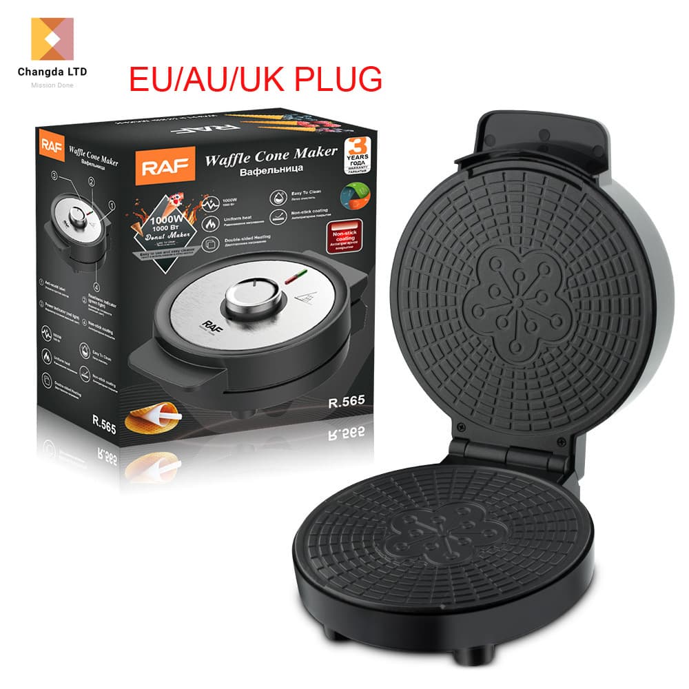 Crepe Maker Double-Sided Heating Egg Roll Machine Ice Cream Cone Maker European Standard Multi-Function Breakfast Machine