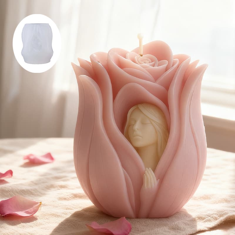 Sanxin Rose Goddess 3D Flower Portrait Aromatherapy Candle Mold Handmade Soap Plaster Ornament Mold Wholesale