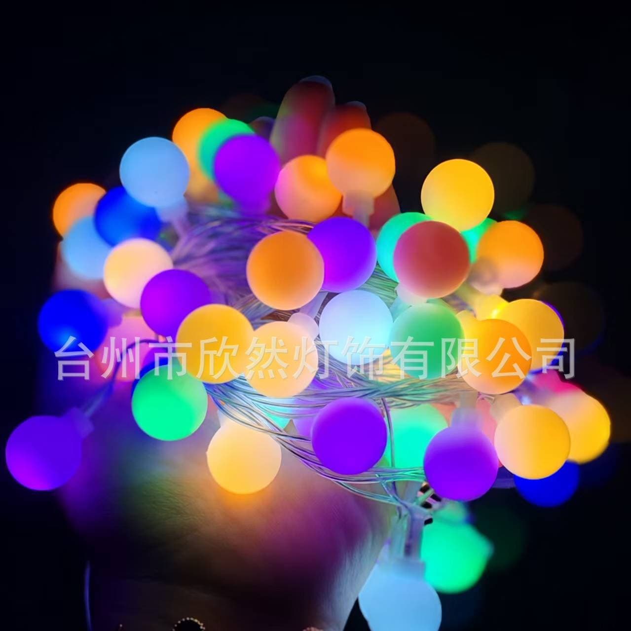 Outdoor camping ambiance solar string lights, planet-themed colored lights for canopy night market stall decorations.