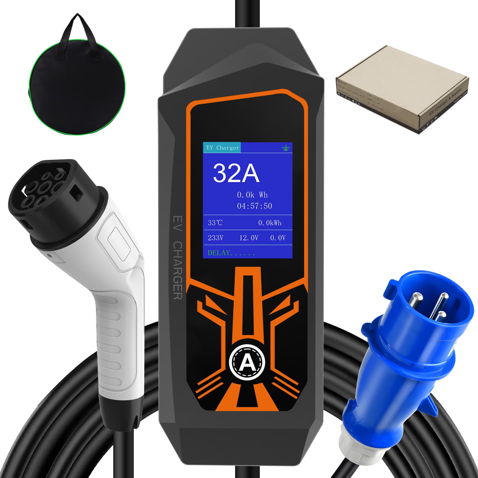 32A 7KW Electric Vehicle Charging Gun for New Energy Vehicles - Portable Home and Car Charger - AC Charging Gun