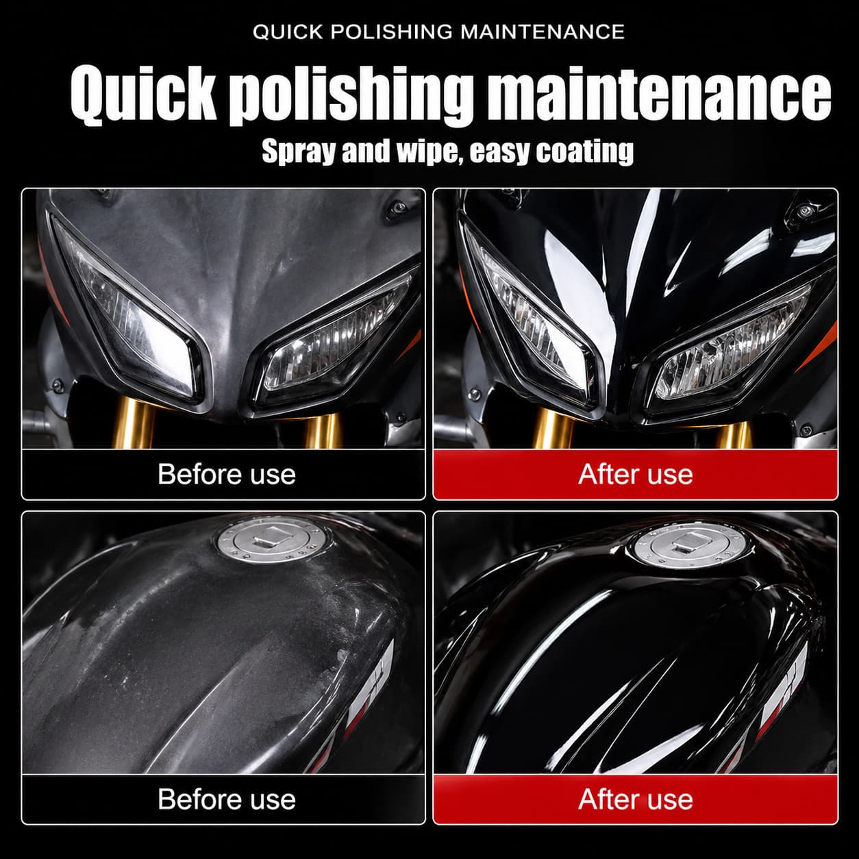 Cross-border Motorcycle Coating Agent, Maintenance Waxing and Polishing for Electric Scooters and Motorcycles, Exterior Paint Brightening Hand Spray Coating