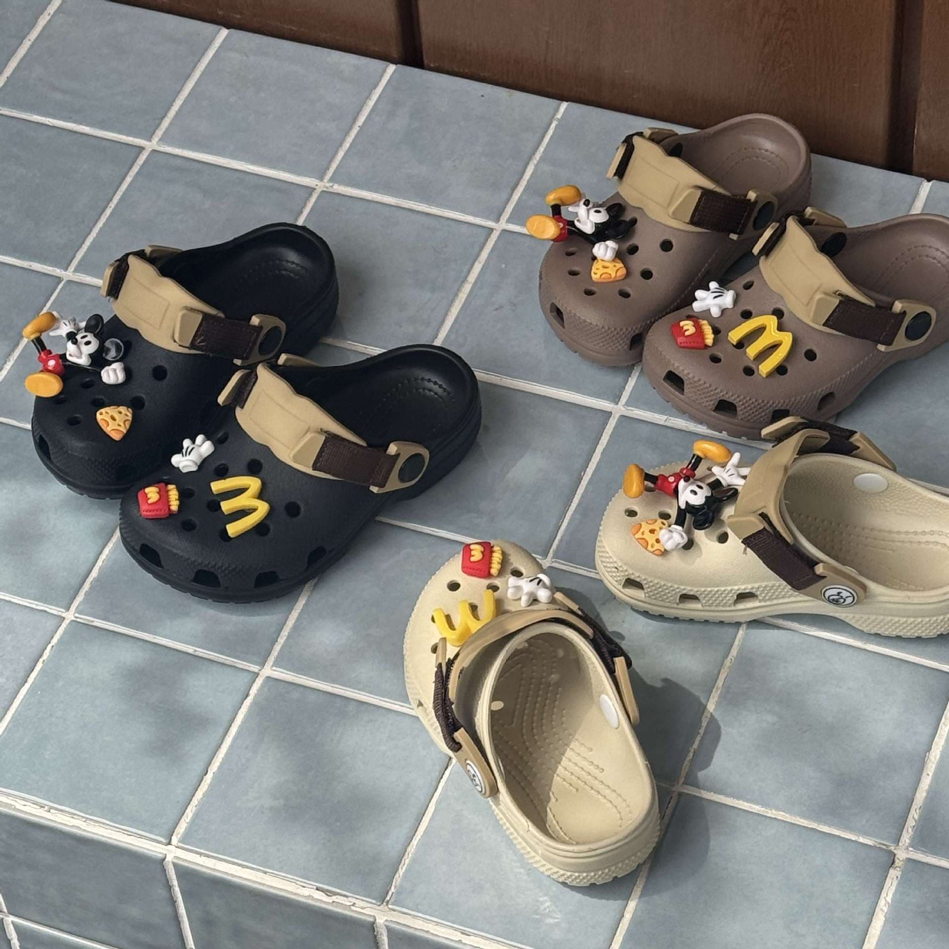 Drop Shipping 2026 Children's Braided Summer Parent-Child Cartoon Closed-Toe Outdoor Beach Clogs Hole Shoes