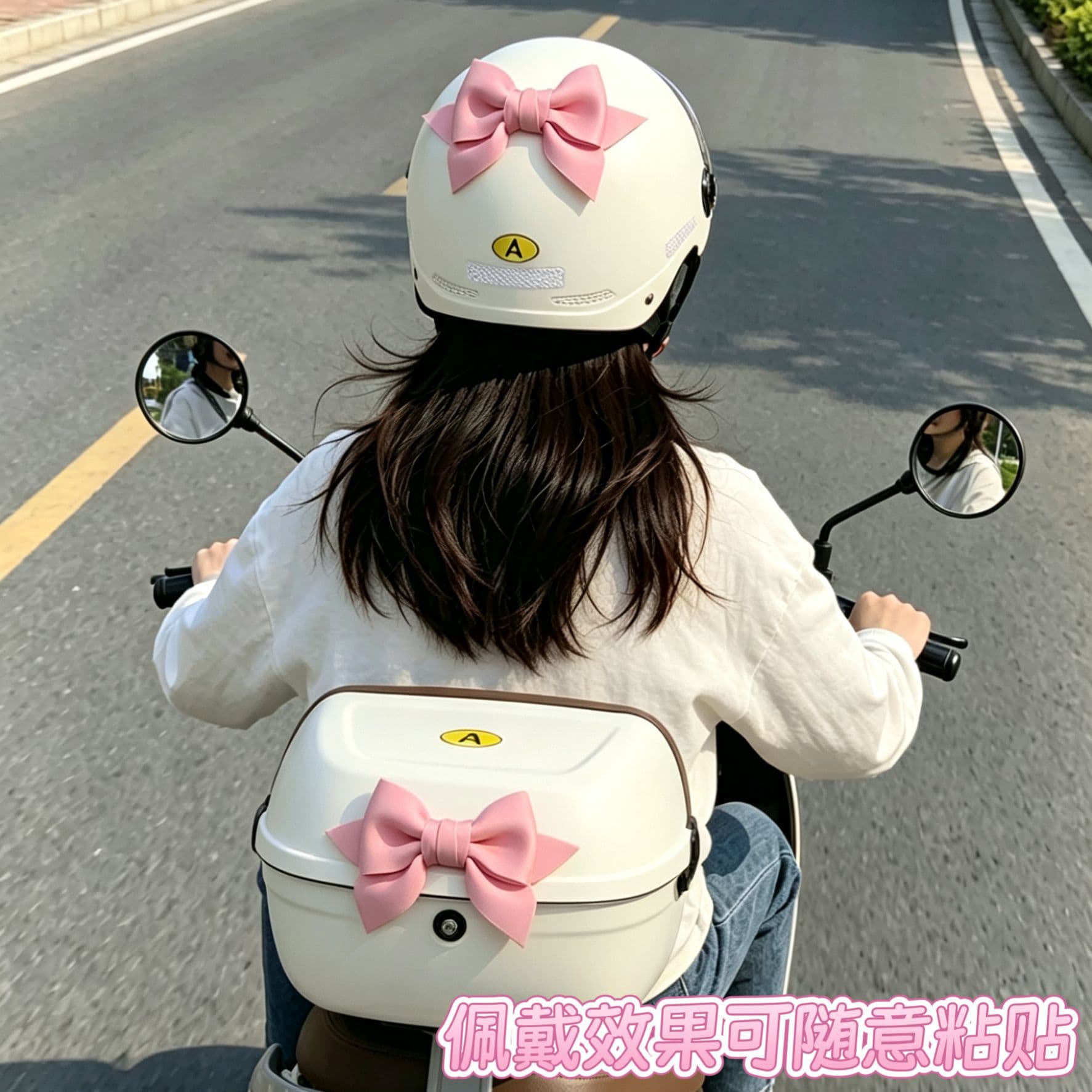 Cross-border bow decorative quick-release stickers pink girl motorcycle helmet accessories quick-release stickers doll wholesale stickers