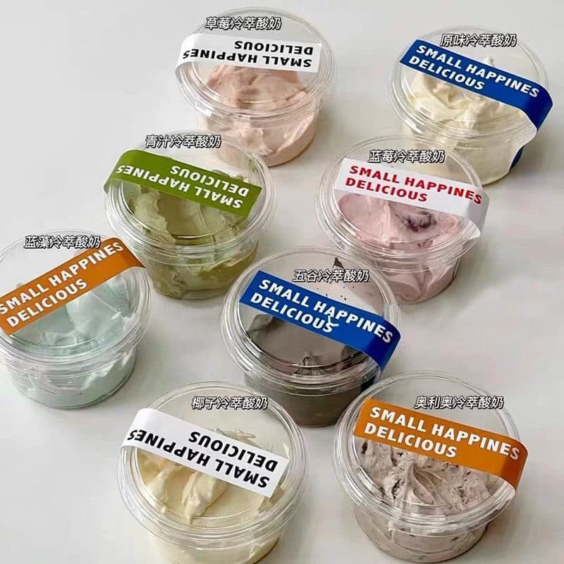 Greek Cold Brew Yogurt Packing Cup, Dry Yogurt Jar, Double-Skin Milk Pudding, High Transparency with Lid Mousse Packaging Box