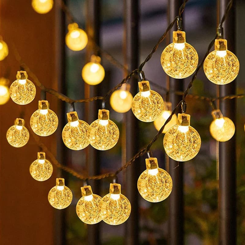 LED New Solar Outdoor Light, Courtyard String Light, Waterproof Balcony Garden LED Atmosphere Light, Hanging Tree Decorative Lights