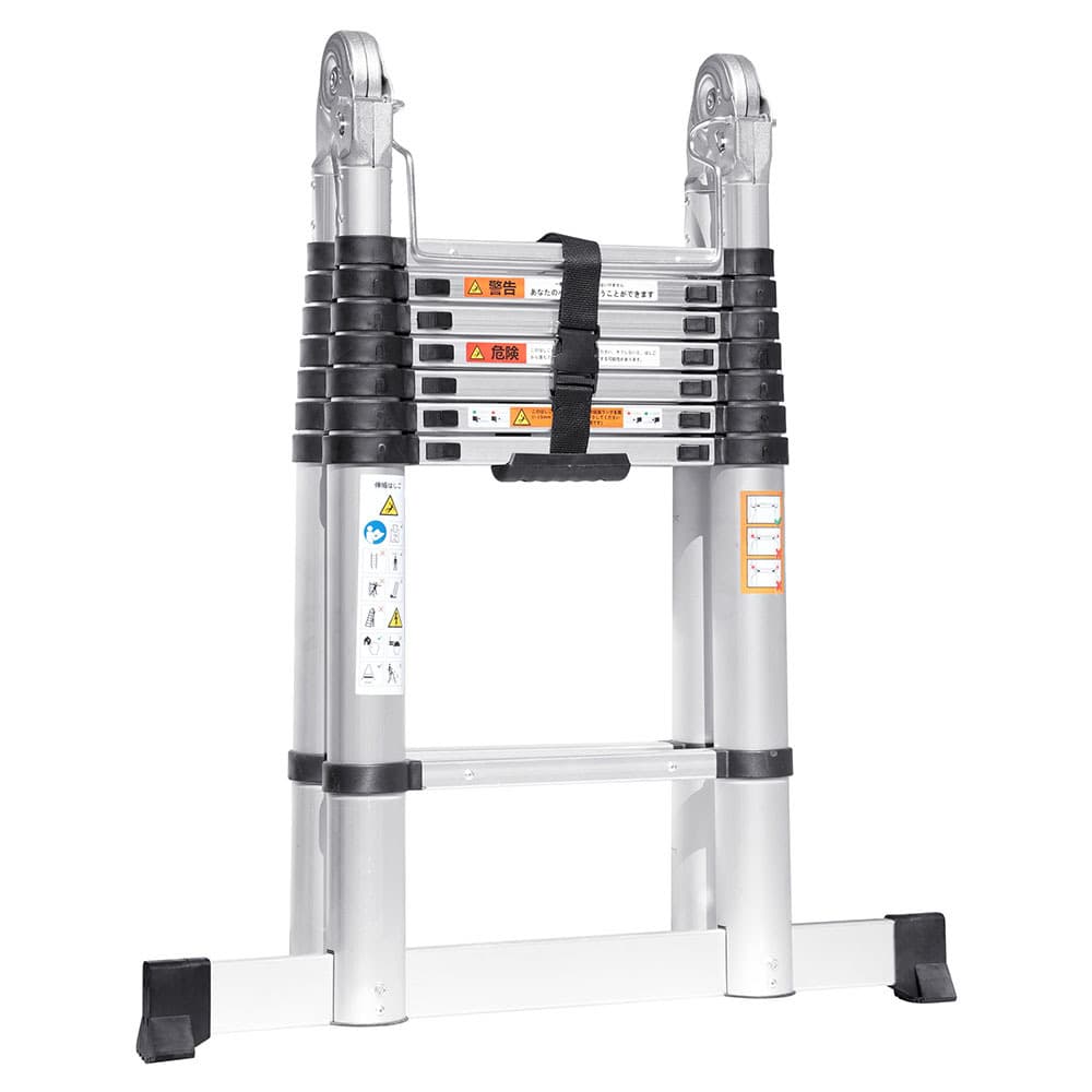 2.5M+2.5M Stable Aluminum Double-Sided EN131-6 Telescopic Folding Ladder