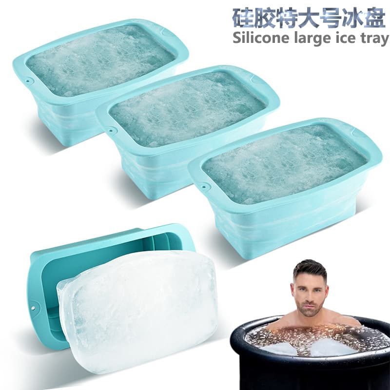Factory Silicone Large Ice Tray Silicone Ice Cube Tray Ice Bath Large Ice Block Silicone Mold for Outdoor Camping
