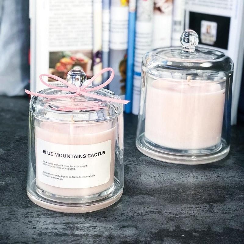 Aromatherapy candle glass cup cover empty cup golden bell cup glass candle cup aromatherapy bottle bell cover glass cup candle holder