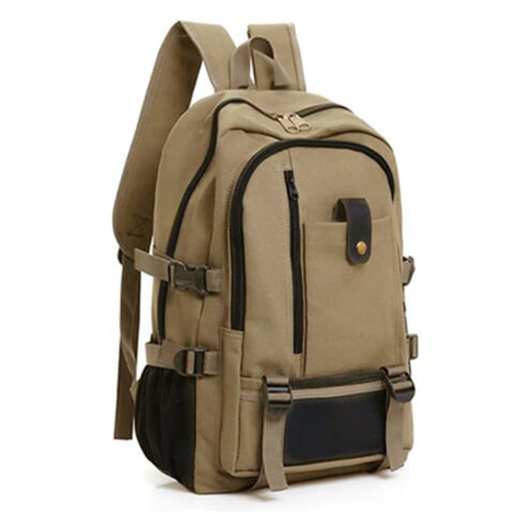 Large, thickened, stylish high-capacity travel backpack for outdoor trips and sports, trendy canvas double-shoulder school bag for men and students
