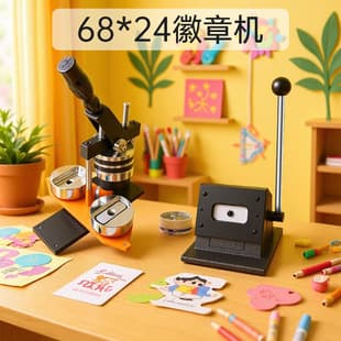 68*24mm Badge Machine School Card Work Badge Pin Badge Self-Making Metal Rotating Consumable Card Press Rectangle