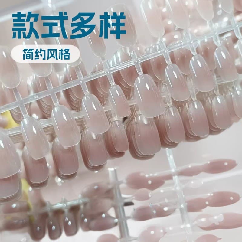 Wholesale Handmade Pre-made Press-on Nails Single Strip Single Size Cat Eye Ice Flower Wearable Nail Tips Premium