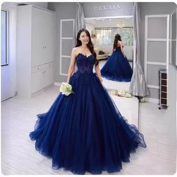 Strapless Sexy Long Evening Gown 2026 New eBay Ball Gown Tulle Train Strapless Hostess Dress