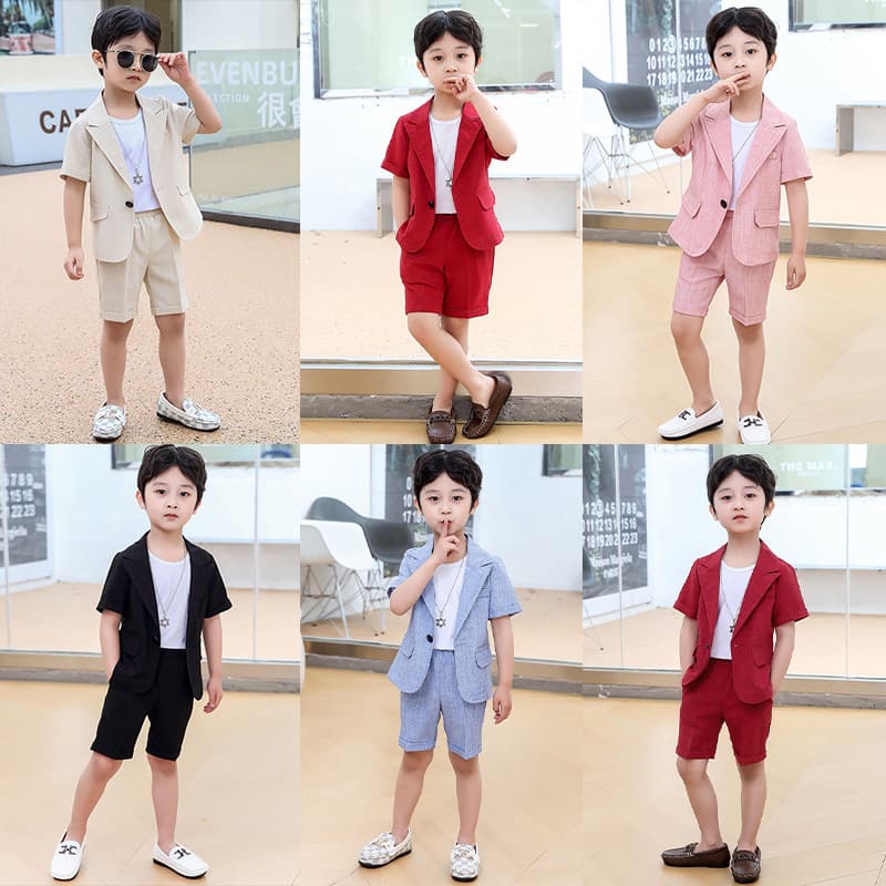 Boy's suit, children's dress, boy's festival performance costume, small host, handsome performance costume, flower girl