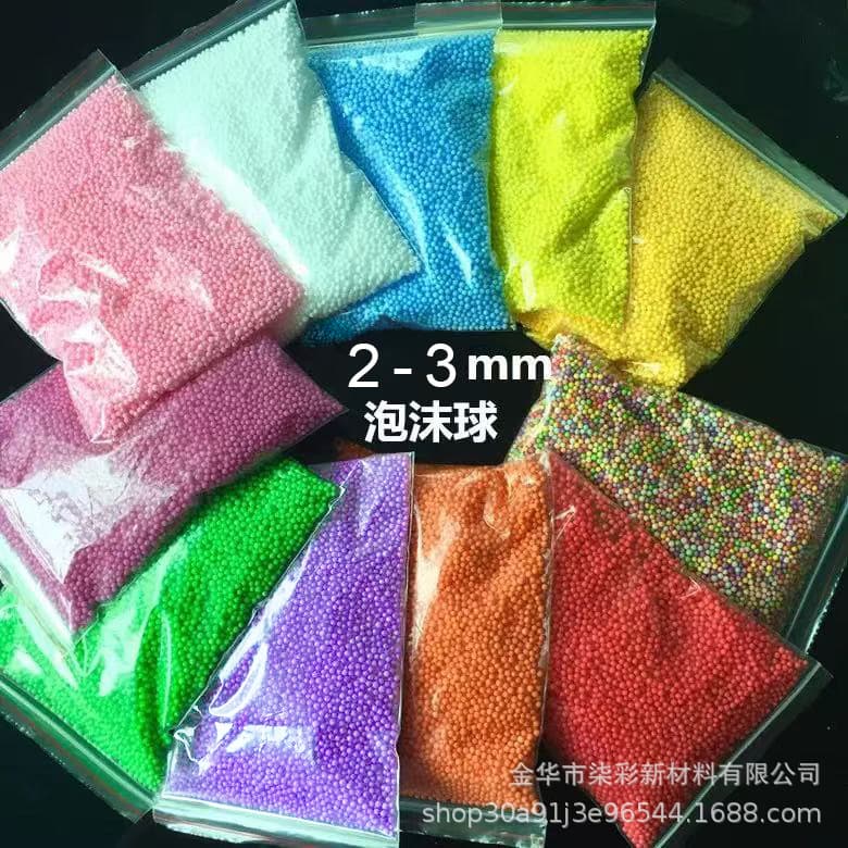 0.3g-1g Macaron-colored foam granules/balls in small packets; DIY materials.