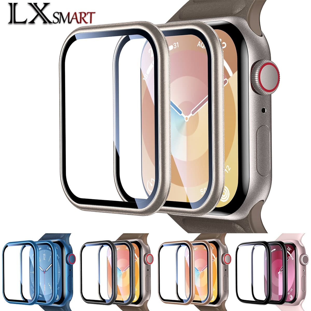 Suitable for Apple integrated metal watch film Apple watch10/9/8 aluminum alloy frame waterproof protective film