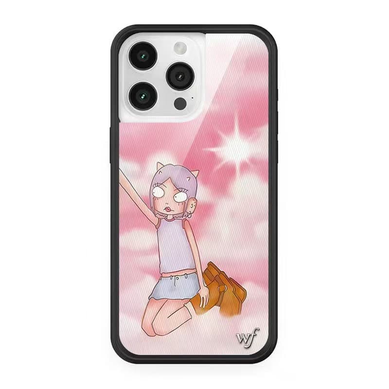 WF Pink Blue Devil Girl Boy Couple Style European American Fashion iPhone 16 Pro Max Apple 15 Phone Case 14