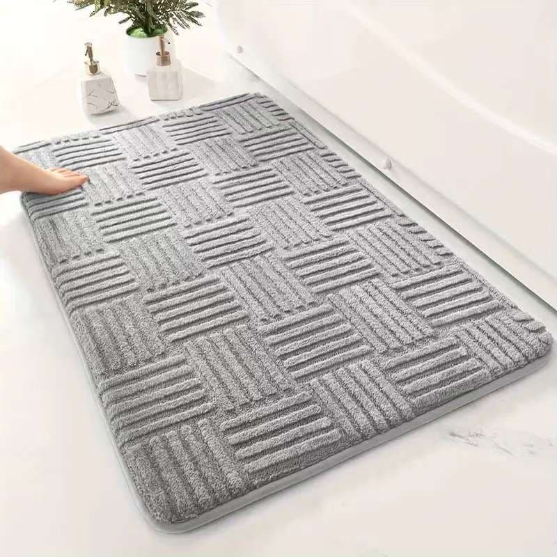 Cross-border Drop Shipping Simple Light Luxury Solid Color Soft Cotton Velvet Floor Mat, Home Use, Dirt-resistant, Wear-resistant, Easy to Clean, Entryway Door Mat