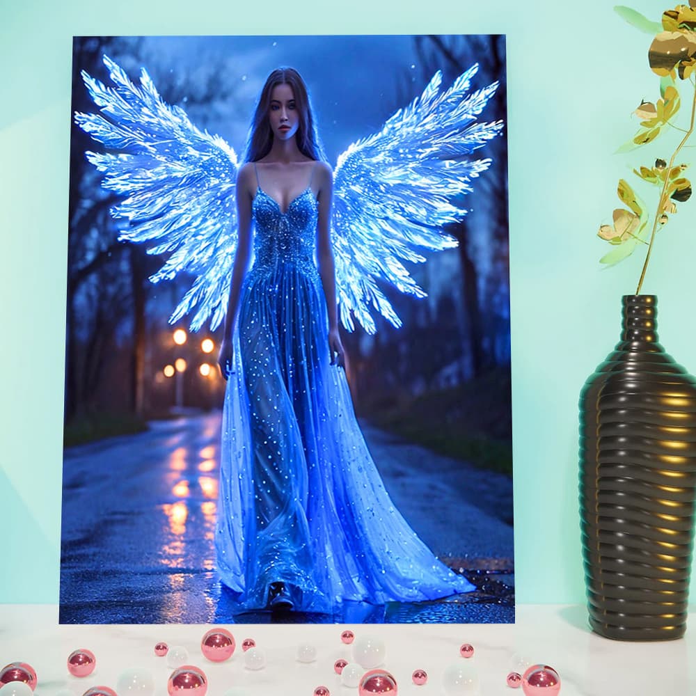 Cross-border Glow-in-the-Dark Diamond Painting Full Drill Round Diamond DIY Craft Kit Living Room Entryway Decorative Art