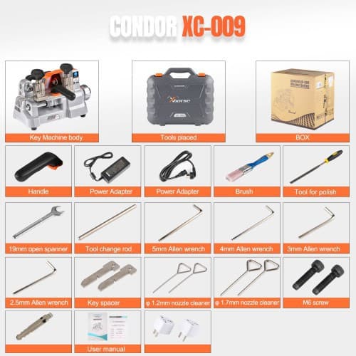 Xhorse XC0900EN DOLPHIN XC009 Battery Edition Horizontal Manual Key Cutting Machine Global Version