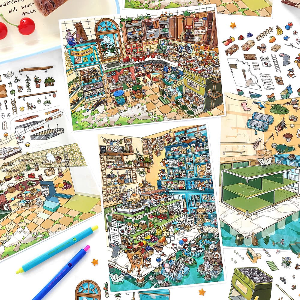 Infeel.Me Large Size Scenery Sticker - Open for Business Vol. 36 Scene Sticker with Positioning