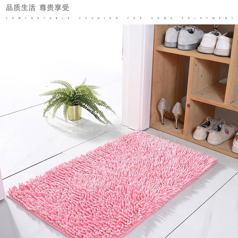 Bathroom Mat Chenille Non-Slip Water Absorbent Quick-Dry Doorway Durable Dirt-Resistant Floor Mat for Bathroom, Toilet, Entrance