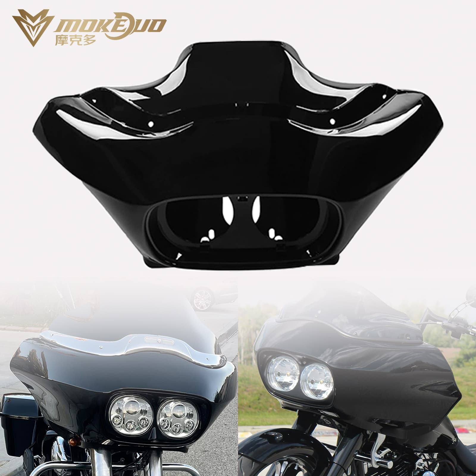 Complete Front Fairing Batwing Cowl Set for Harley Road Glide Touring Models 1998-2013