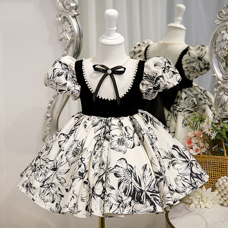 2026 New European Lolita Princess Dress for Girls, Host Birthday Baby First Birthday Gown