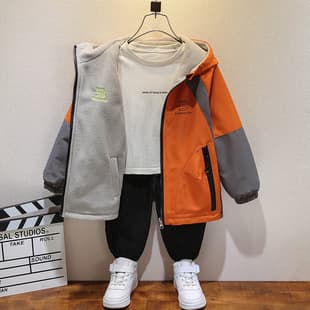 Boys Autumn Winter Fleece Reversible Jacket 2025 New Children Windbreaker Spring Autumn Top Middle Big Kids Two-Sided Wear