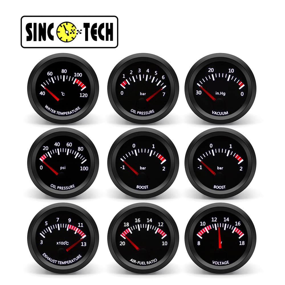 12V Car Modification Gauge 52mm Boost Water Temp Oil Temp Oil Pressure Voltage Air-Fuel Ratio Racing Gauge