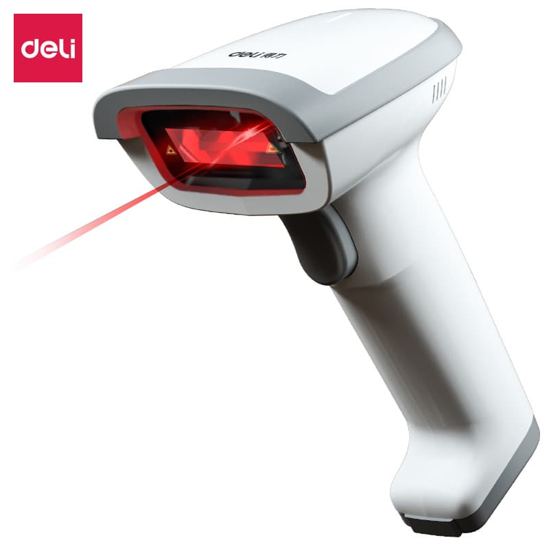 Deli 14880S one-dimensional wired laser barcode scanner gun supermarket express available scanning code scanner