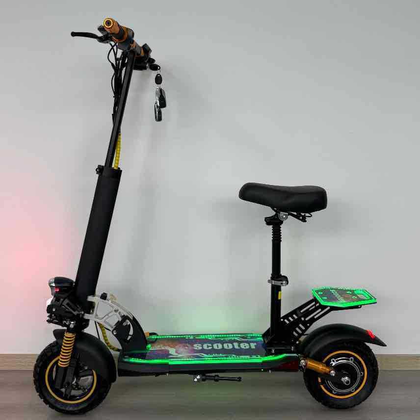 EU-US Cross-border eScooter 10-inch Acrylic Light-up Tail Wing Smart Electric Scooter Shock Absorption Commuter