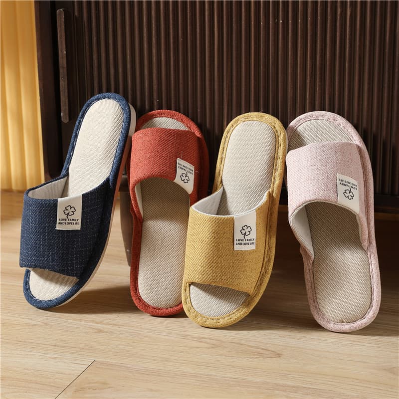 2023 Summer New Hemp Slippers Wholesale Men Home Indoor Household Anti-Slip All-Season Cotton Linen Slippers Women Quiet