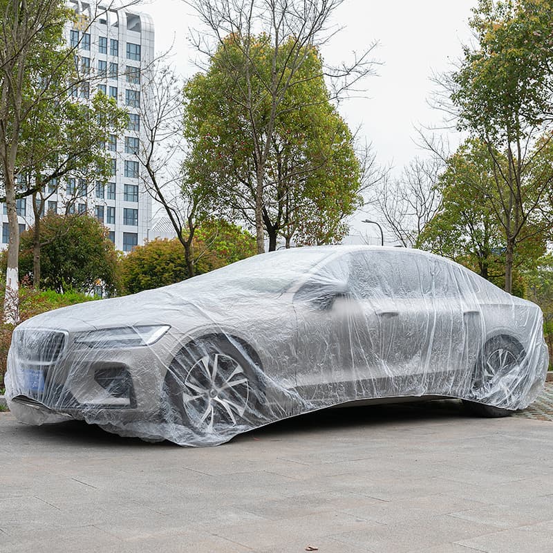 Disposable Car Cover Sunscreen Rainproof Transparent Full Cover SUV Dust Cover Rain Cover Universal All-Season Vehicle Bird Protection