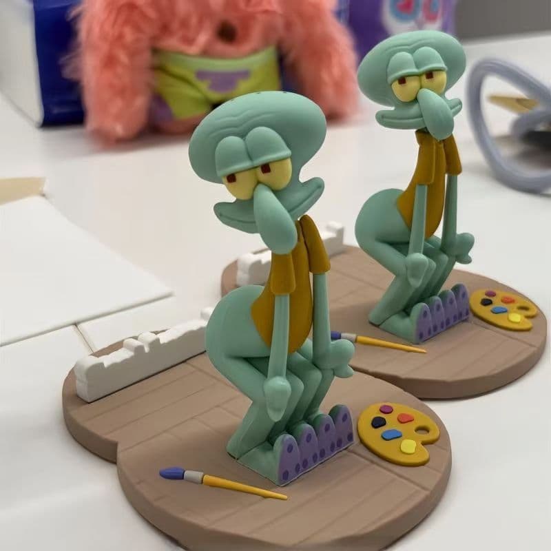 Squidward Cartoon Creative Funny Mobile Phone Stand Desktop Ornament SpongeBob SquarePants Figure Gift Decoration