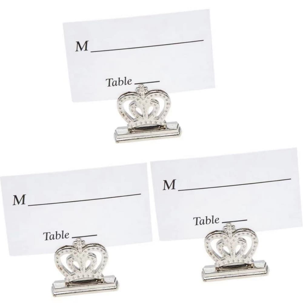 Drop Shipping European Creative Wedding Decoration Crown Seat Clip Silver Crown Card Clip Photo Clip