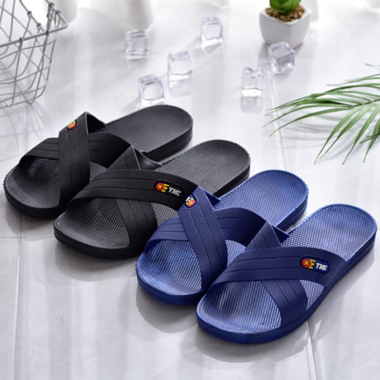 Wuchuan Slippers Indoor Outdoor Anti-slip Wear-resistant Breathable Men's Slippers Four Seasons Cross Strap Casual Inflatable Men's Slippers
