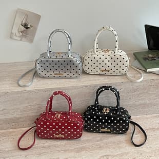New Niche Handheld Pillow Bag for Women, Korean Cute Polka Dot Handbag 2026 Single Shoulder Crossbody Bag