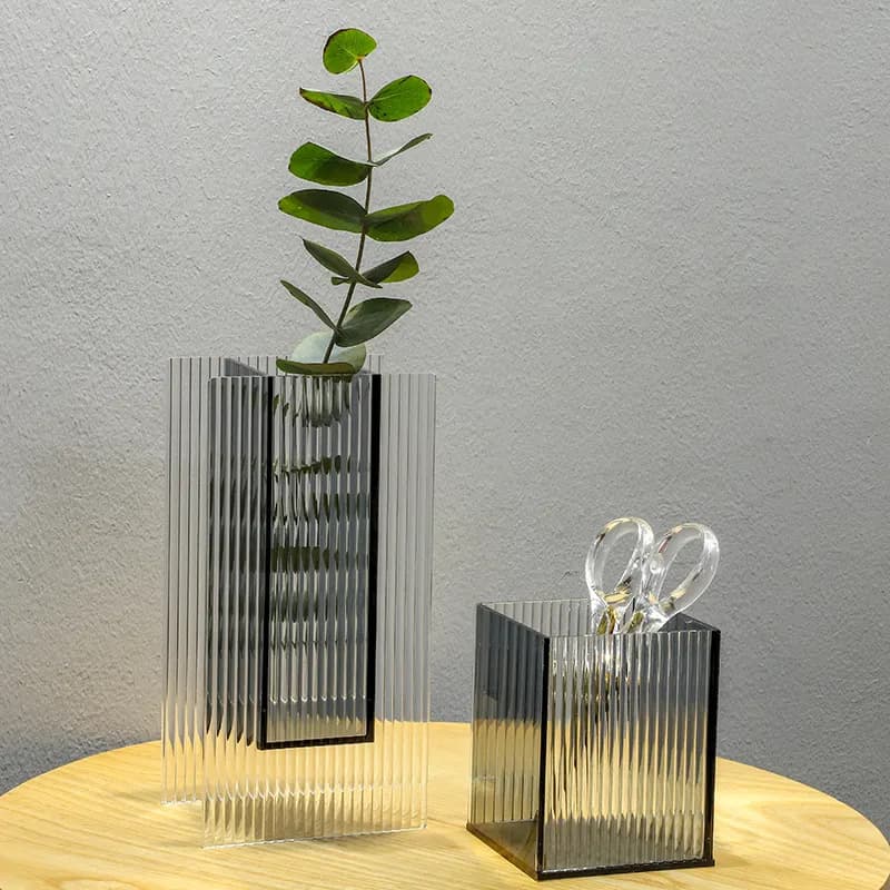 Custom Acrylic Water Ripple Panel Desktop Nordic Wedding Decorative Geometric Colorful Vase Suitable for Home and Hotel
