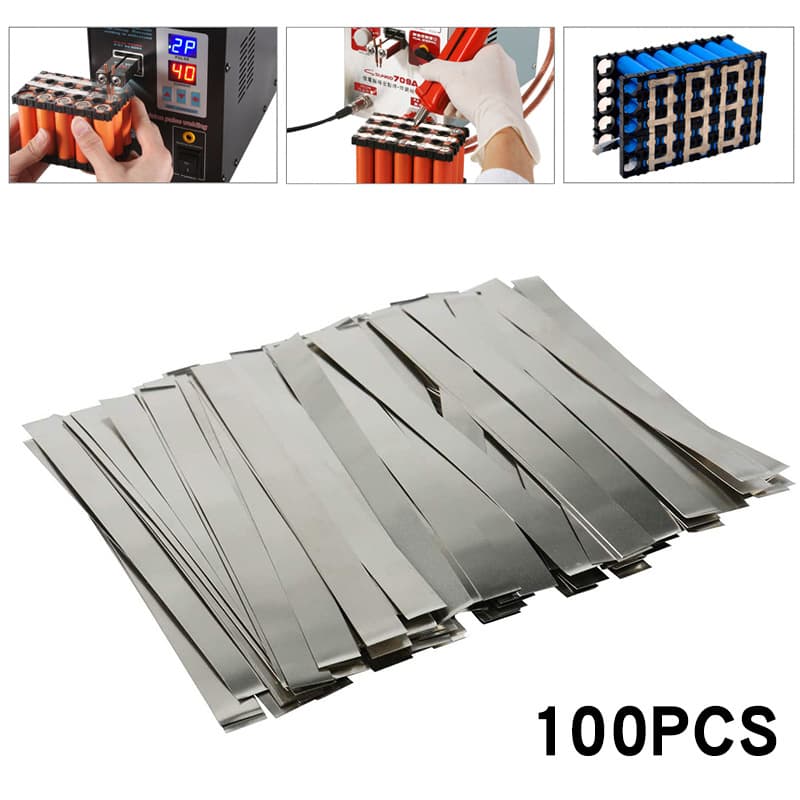 Lithium battery nickel plate battery connection piece 100mm sliced nickel plated steel strip spot welding machine spot welding piece 100pcs a pack