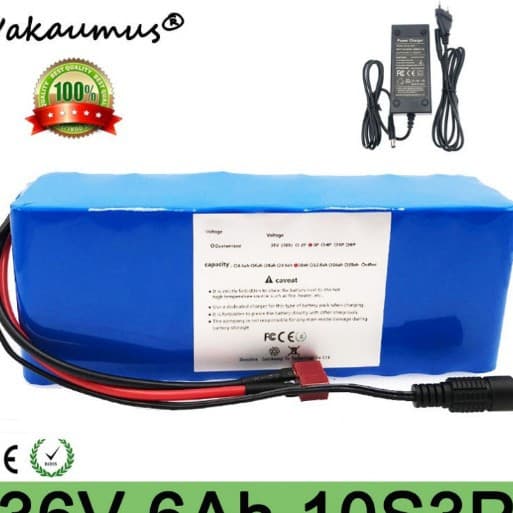 10S3P 36V 6Ah Battery Pack 18650 Lithium-Ion Battery 500W for High-Power Motorcycle Scooter