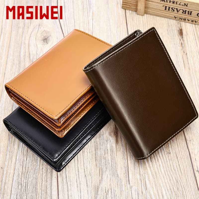 Cross-border Minimalist Genuine Leather Vertical Handbag Wallet, High-end Casual Men's Wallet with Multiple Card Slots and Document Organizer