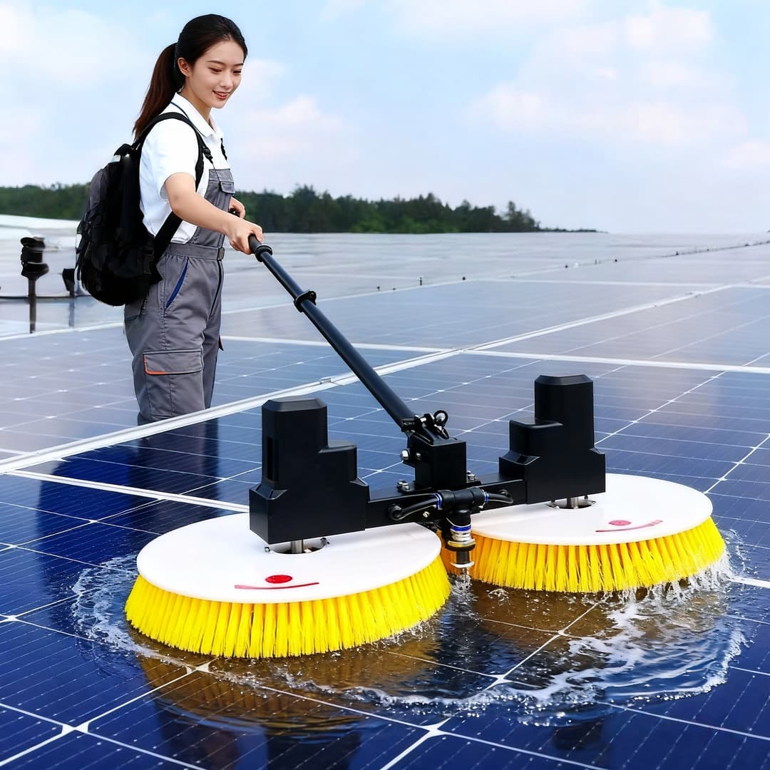 Factory Wholesale Solar Panel Electric Cleaning Tool, Robot Equipment, Multifunctional Solar Panel Dual-Head Cleaning Brush