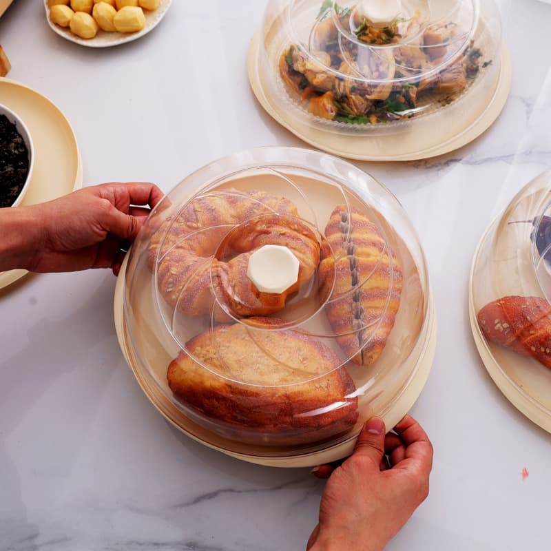 Insulated Food Cover, Transparent, Multi-Layer Stackable Dust Cover for Leftovers, Insect-Proof and Dust-Proof Protective Cover