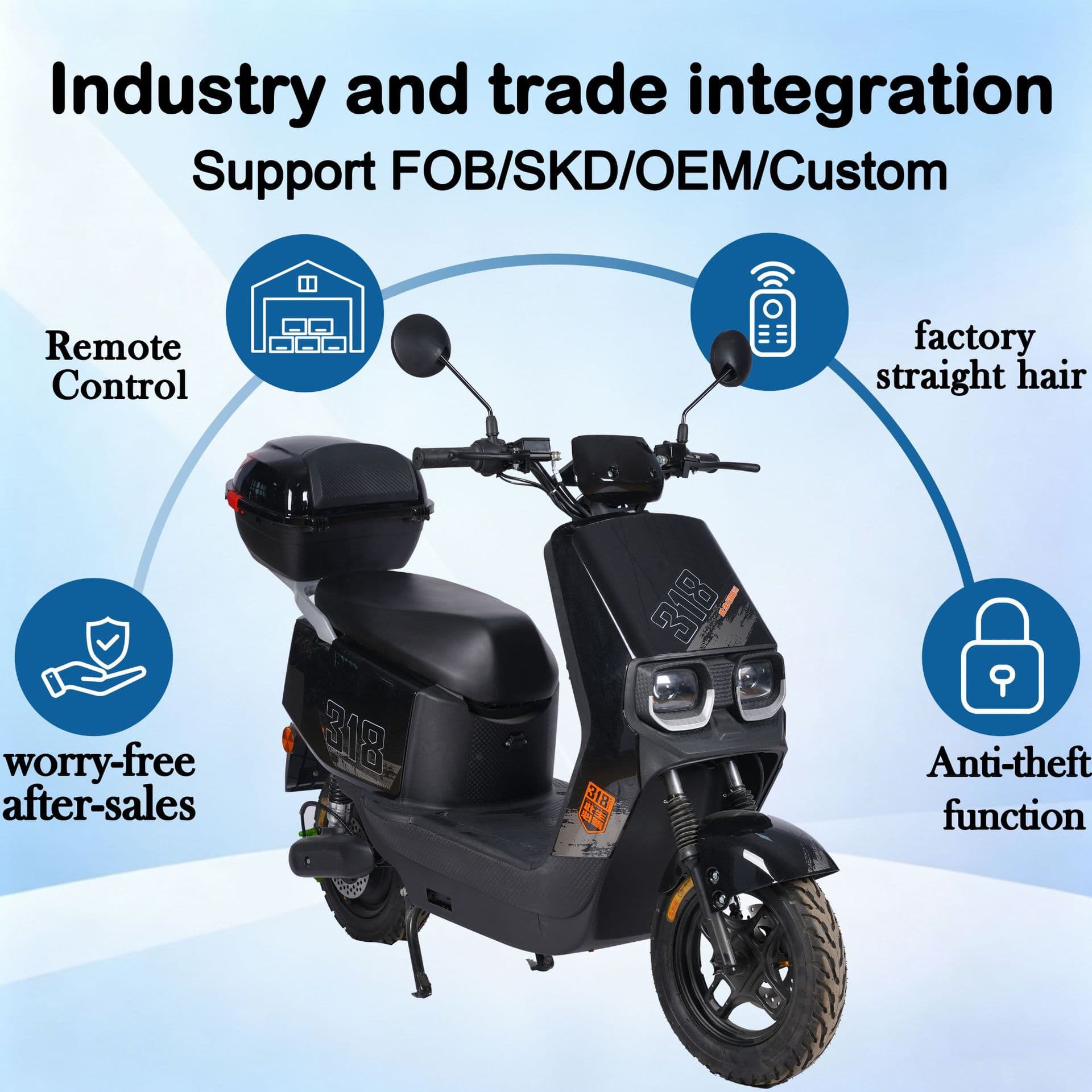 Custom New Electric Scooter Pedal Motorcycle 48V 60V 72V Two-Wheel Electric Scooter Pedal Battery Bike