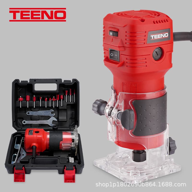 Woodworking mini trimming machine, household power tool set, multi-functional professional engraving machine, grooving machine, milling cutter set.
