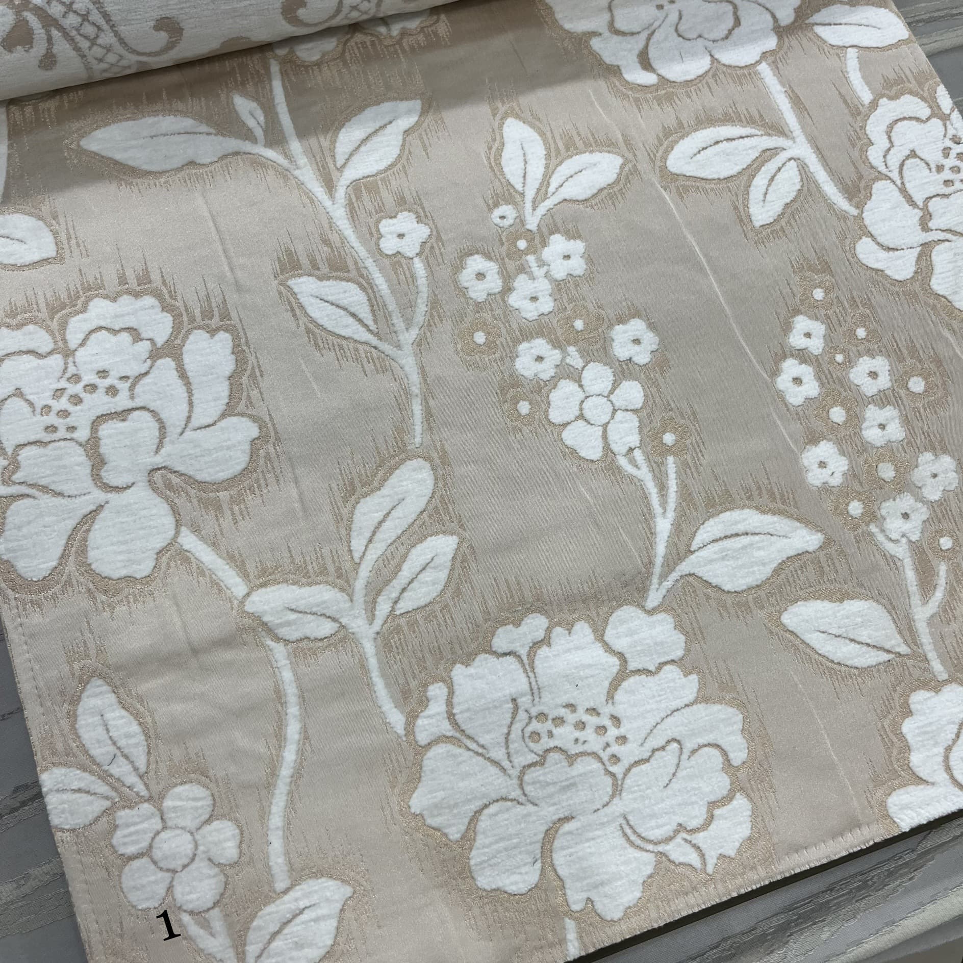 280cm width fixed-width wide chenille faux silk retro classical new Chinese floral fabric for sofa and curtain