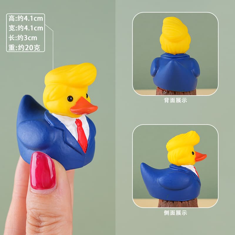 Character Styled Professional Yellow Duck Car Mini Ornament Resin Craft Decoration Creative Trendy Figurine Desktop Decor