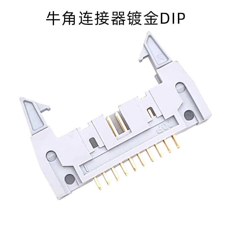 Connector 2.54 Pitch Dual Row Pin Header, PCB Header, LED Plug Male Header Gold-Plated Straight Insert