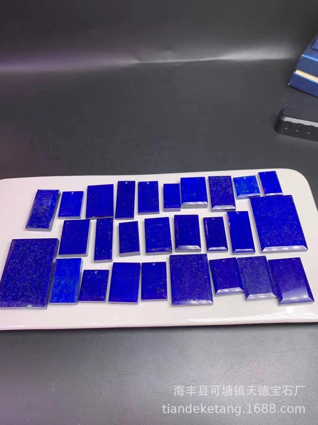 Natural Afghan Lapis Lazuli Square Pendant Peace Amulet Glossy Clean No White Minor Gold High Quality Lapis Square Pendant