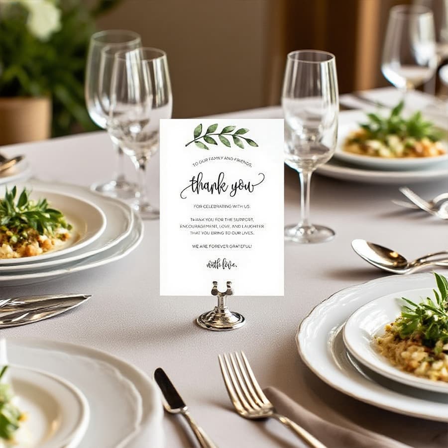 Forest style green leaf floral handwritten removable seat card retro wedding terrace party atmosphere stand ready stock quick delivery